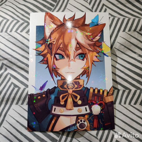 Авторские аниме открытки Genshin Impact