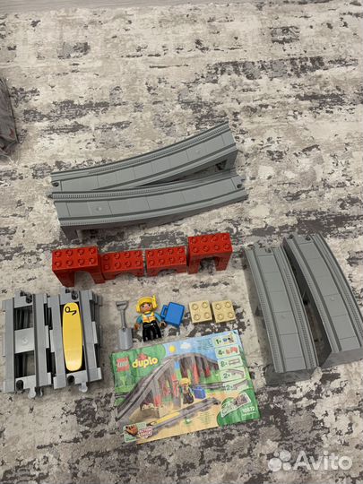 Lego duplo грузовой поезд 10875 + мост + рельсы