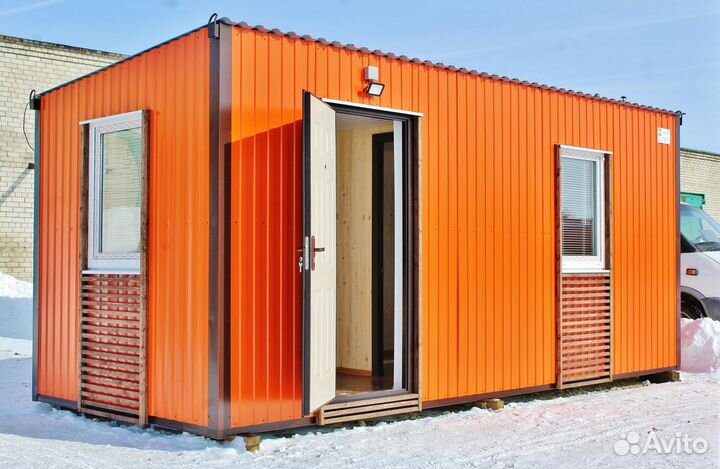 Бытовка блок-контейнер для хранения, с утеплением