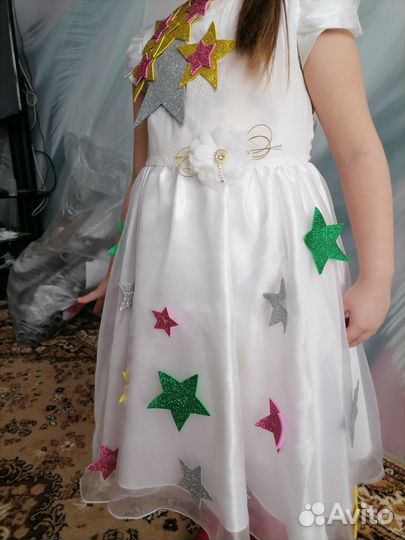 Новогоднее платье Звездочка на 4 - 5лет