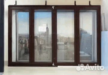 Окно сдвижное портал гармошка оконная конструкция