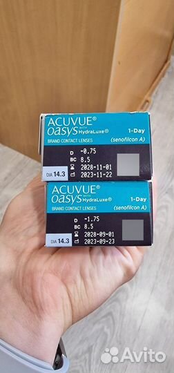 Линзы контактные acuvue oasys -0,75