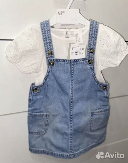 Джинсовый сарафан новый h&m для девочки