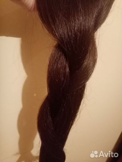 40см новые каштановые натуральные волосы на трессе