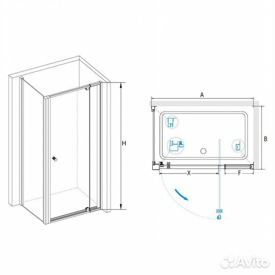 Душ. уголок RGW 80x70 Chrome Пассаж 410844178-011