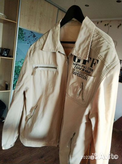 Куртка джинсовая GFF белая/ пиджак джинсовый