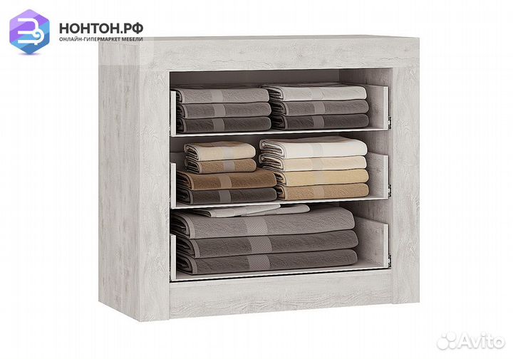 Комод Леонардо бетон пайт светлый / графит