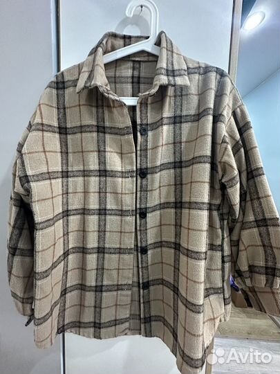 Рубашка в клетку теплая