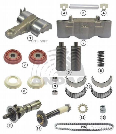 Andac 081010278 Ремкомплект суппорта (knorr bendix