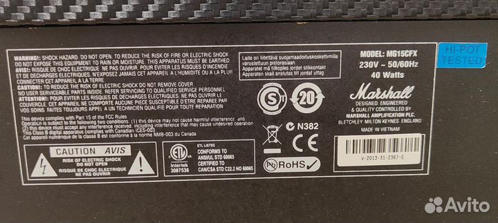 Комбоусилитель Marshall mg15cf