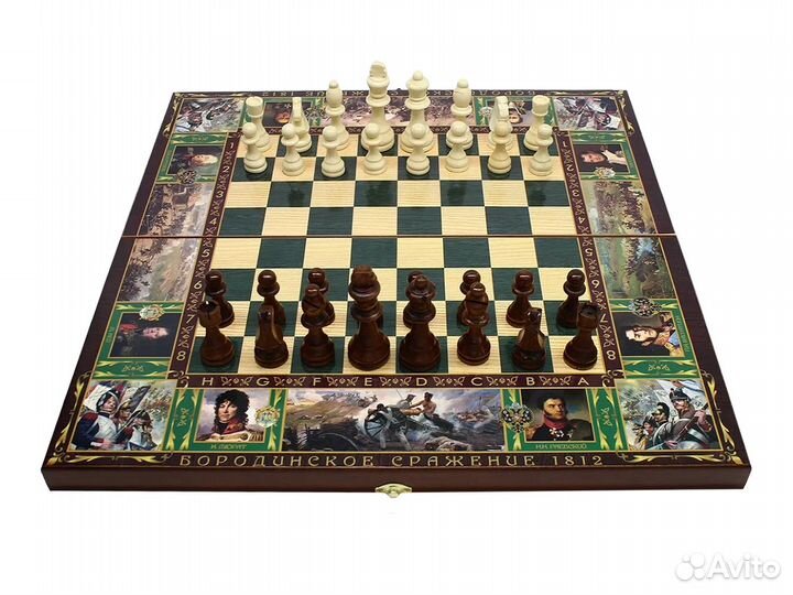 Нарды шахматы шашки 3 в 1 деревянные с рисунком