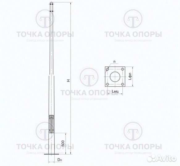 Опора круглоконическая окк-3,0