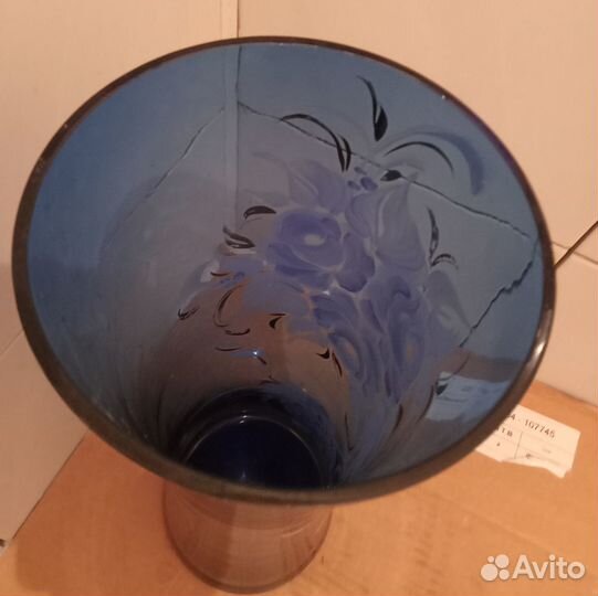 Ваза стекло роспись 40 см