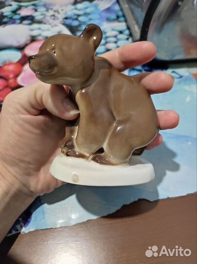 Статуэтка лфз «Медвежонок присевший» СССР