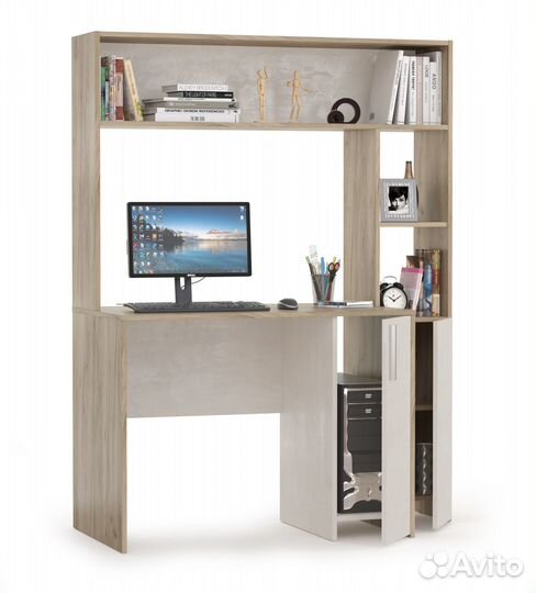 Стол компьютерный Комфорт 12.74 цвет дуб крафт сер