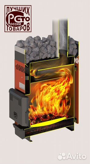 Печь для бани Русь-9 лу Теплодар