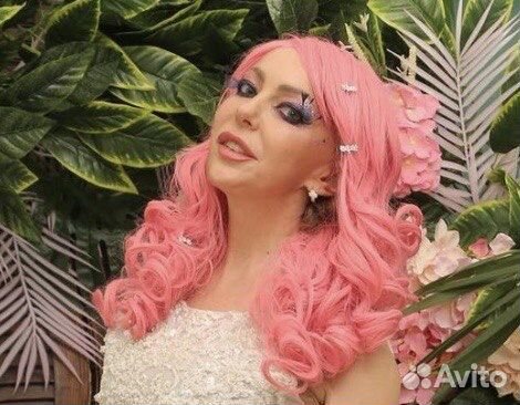 Парик розовый