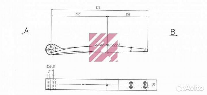 Полурессора Шмитц 1/54x100x54 565x404