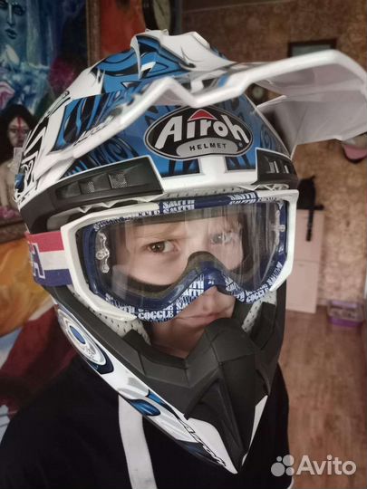 Детский мото шлем