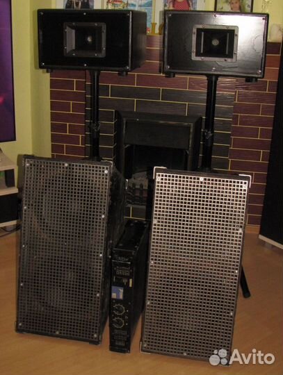 Колонки Frank-Sound 2150W Рупоры Сабвуферы Штативы