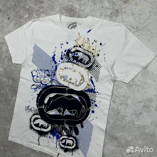 Ecko Unltd Big Central Logo Y2K Rap футболка