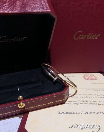 Золотой браслет cartier гвоздь с брилл. 585п