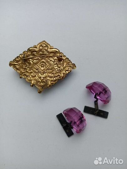 Броши Чехословакия перламутр,клипсы