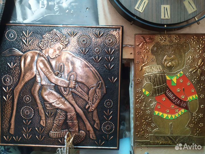 Охота панно чеканки сувениры рога СССР