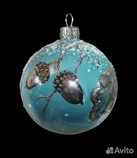 Шар елочный Ариель шишки/желуди зеркальный лес