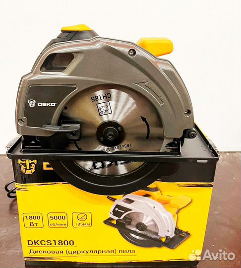 Циркулярная дисковая пила 1800 Вт, 5000 об/мин, ди
