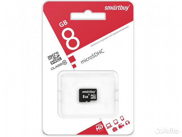 Карта памяти micro SD 8gb class 10