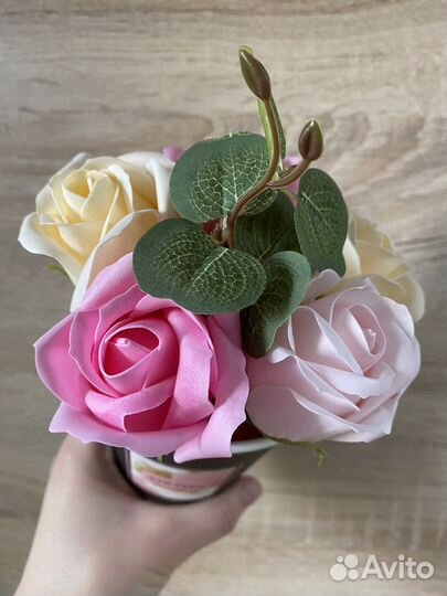 Букет роз из мыла