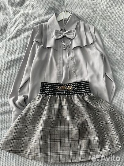 Школьная форма для девочки 140 пакетом серая