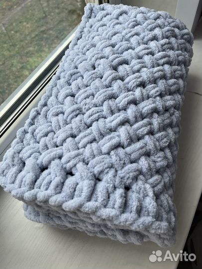 Плед детский вязаный новый