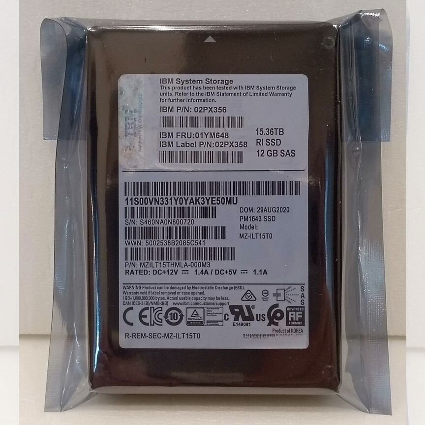 [PM1643] Ssd Ibm 15.36tb Sas Mzilt15thmla-000m3 Pm1643