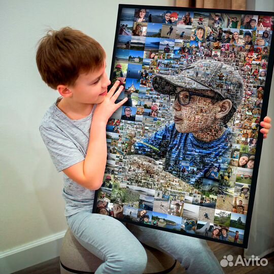 Портрет-мозаика, уникальный подарок из фотографий