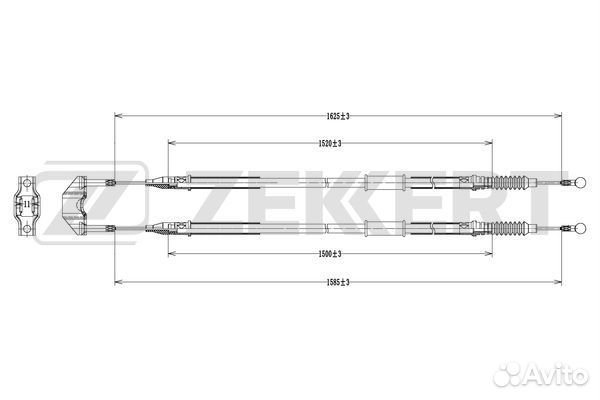 Трос стояночного тормоза лев./прав. Opel Astra H 04