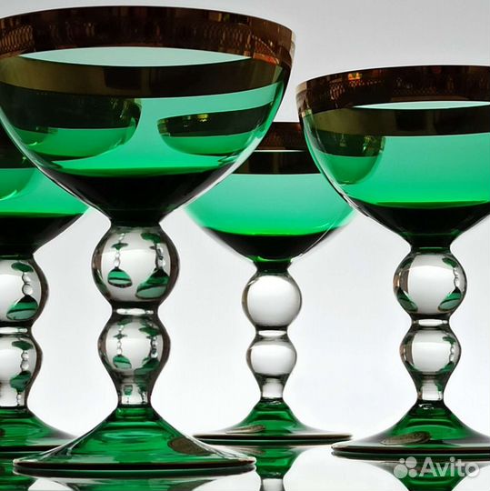 Винтажные фужеры шампанки креманки Чехословакия