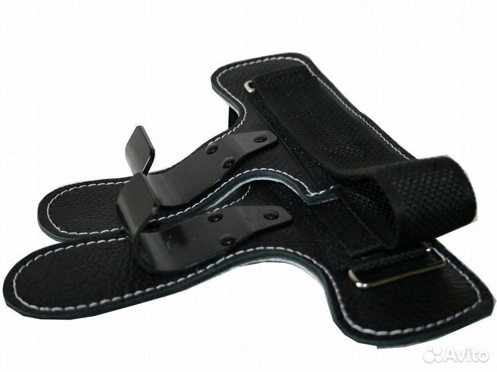 Крюки для грифа, турника (натуральная кожа, сталь)