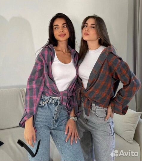 Рубашка женская в клетку новая