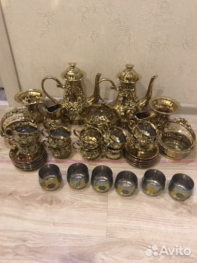 Сервис чайный,кофейный СССР золотой