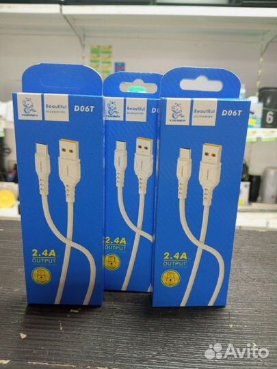 Дата кабели/Кабель denmen D06T USB to type-C, 2.4A