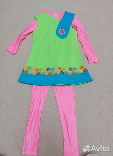 Костюм тролля для девочки с париком 128