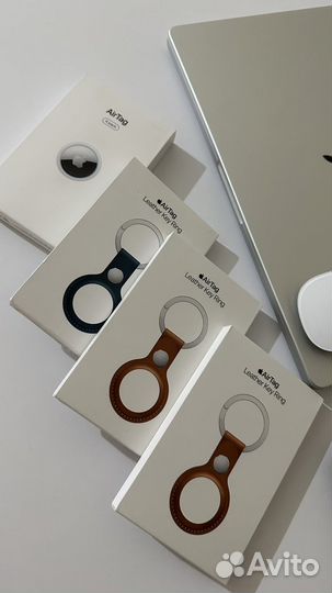 Apple airtag и Leather key Ring (брелок)