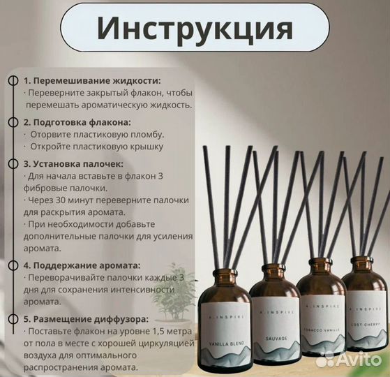 Набор диффузоров для дома 4 аромата