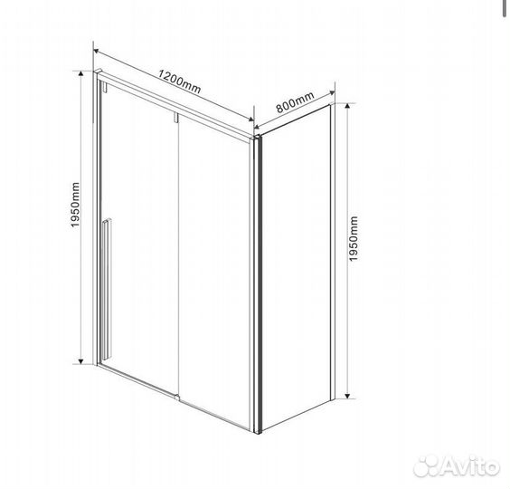 Душевой уголок Lugano VSR-1L8012CLB-1, 1200*800