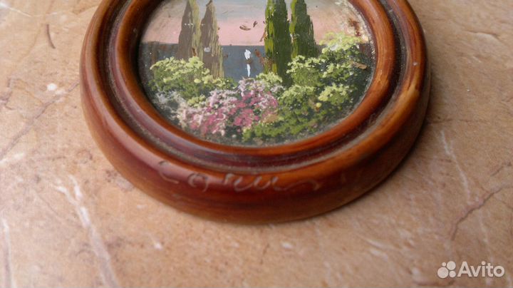 Маленькая гравюра на деревянной основе