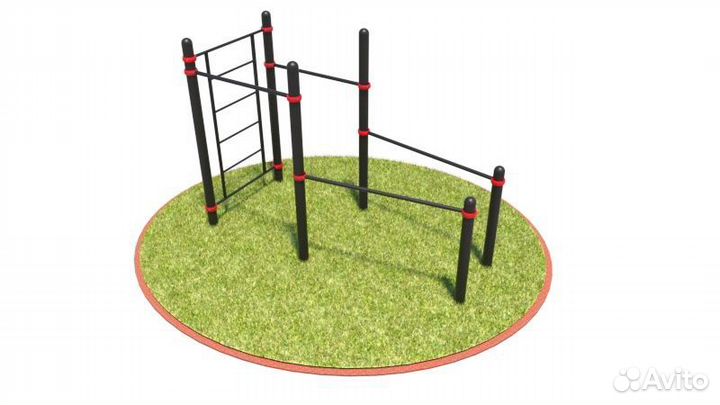 Т-037 Швед. стенка, два турника и конусные брусья