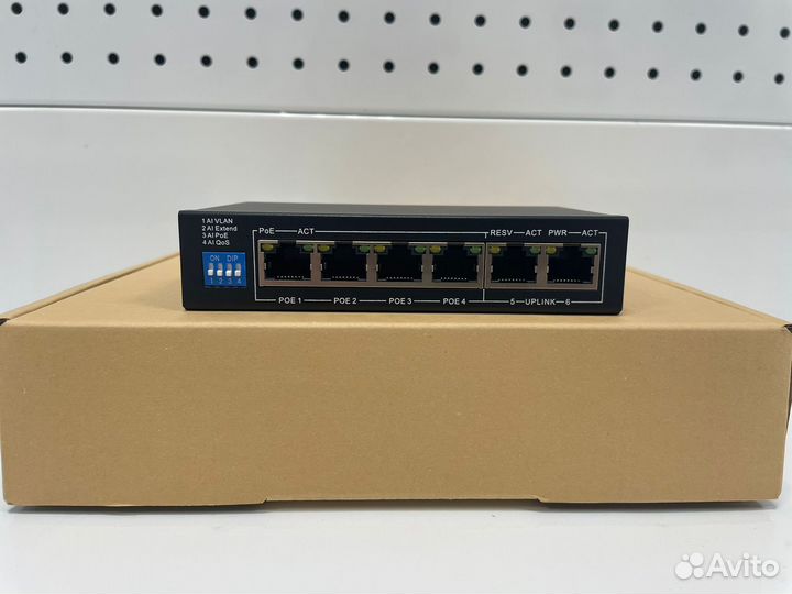 Poe коммутатор для видеонаблюдения на 6 портов