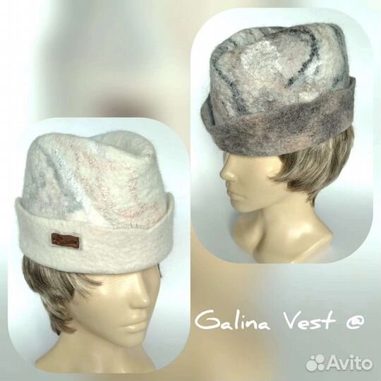 Шляпка пилотка из натуральной шерсти ручная работа